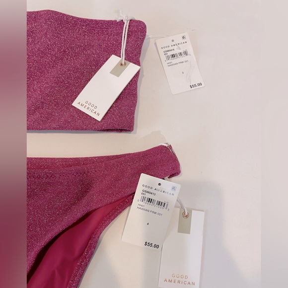 NWT Good American Sparkle Better Bank Bikini Set - Picture 3 of 7